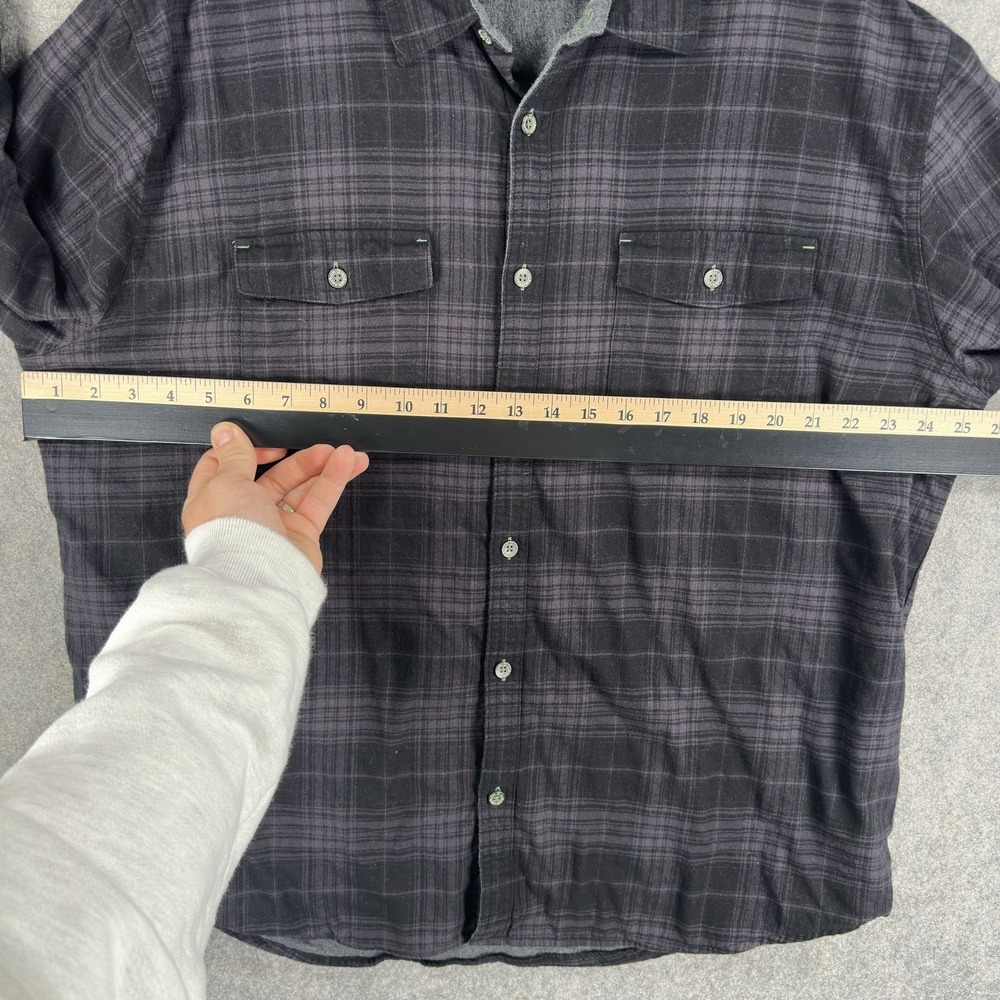 Carbon 2 Cobalt Shirt Mens XL Black Plaid Lined Flannel Long Sleeve Button Front - Picture 7 of 16